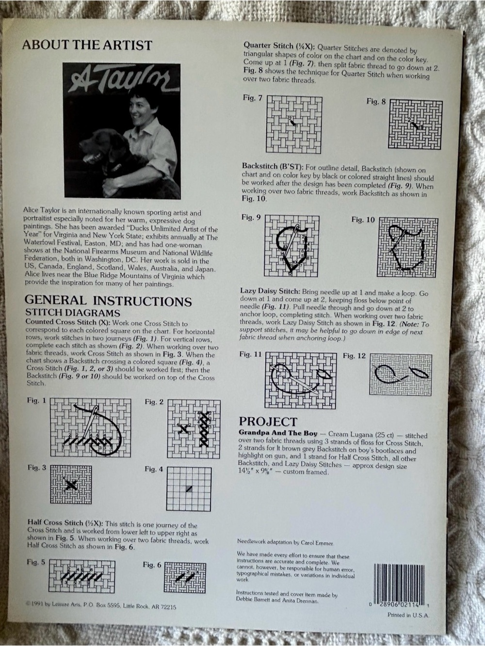 Grandpa and the Boy Cross Stitch Pattern Leaflet 2114- Leisure Arts - (1991) - Picture 7 of 7